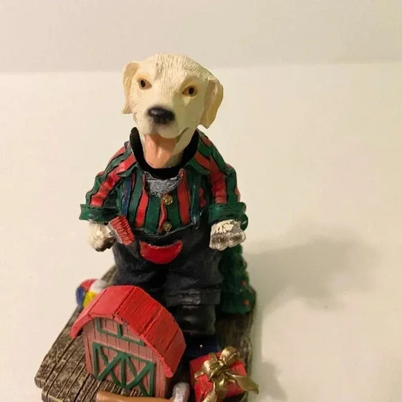 Yellow  Labrador Bobble Head Dog Painter Figure 3.5 Inch Tall Innovation Flaws - Picture 2 of 11